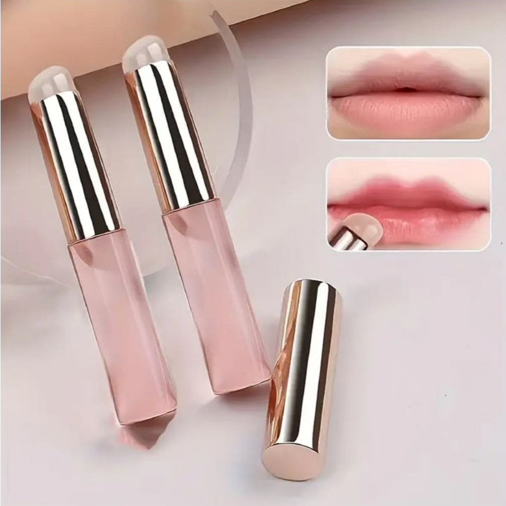 Kit 1/3 Pincel de silicone para lábios com cabeça redonda Pincel para corretivo labial Pincel para borrar os lábios