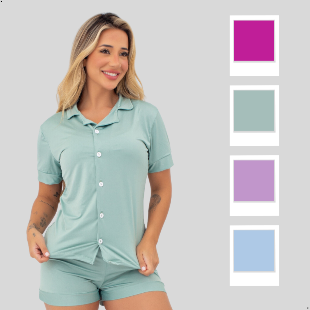 Pijama Americano Feminino  Blogueira Maternidade Amamentação Baby Doll em Oferta na Shopee