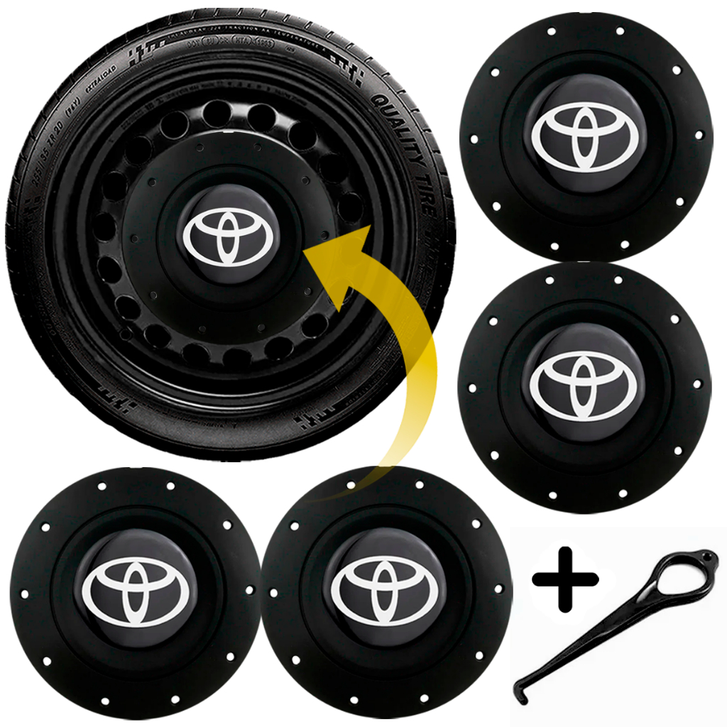Kit 4 Carlota Centro Roda Ferro Toyota Corolla Aro 13 14 15