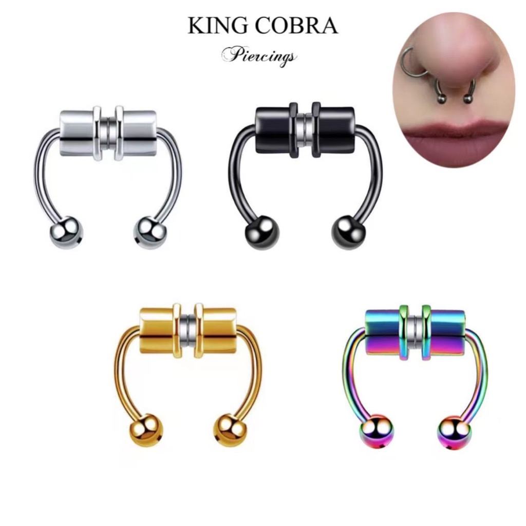 Piercing De Nariz Falso Argola Magnética Em Aço Inoxidável 316L Com Argola Para Nariz / Septo KA715