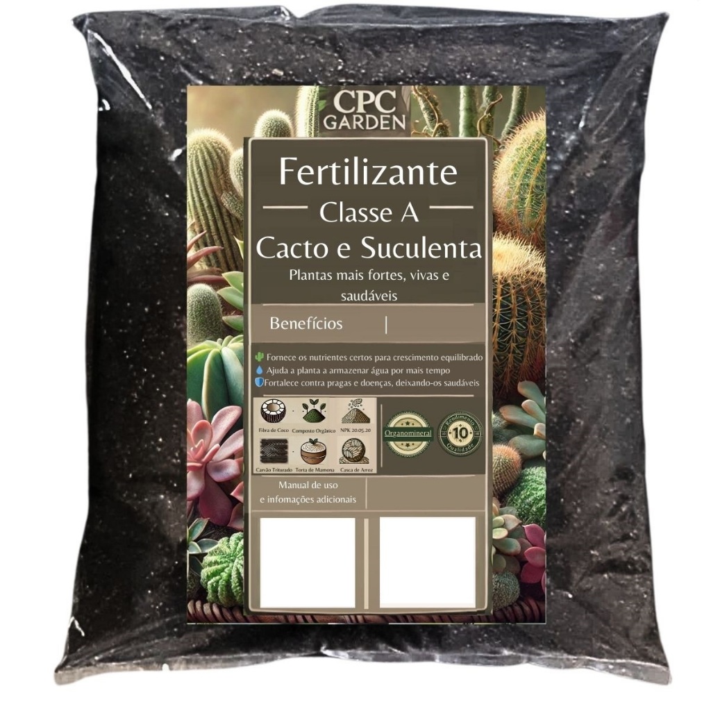 Fertilizante Organomineral Classe A CPC Garden Cacto e Suculenta