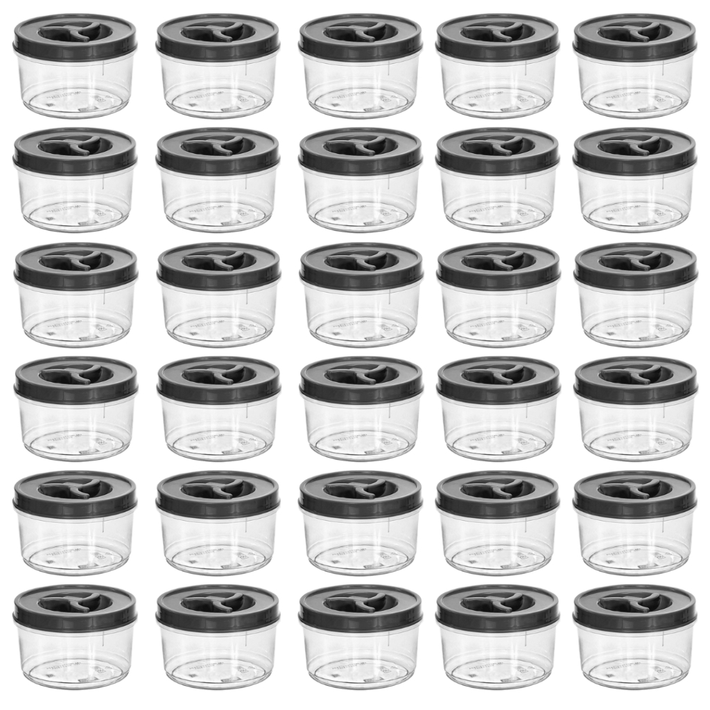 Kit 30 Potinhos Redondo 300ml Transparente Tampa Rosca Pote Papinha Bebê Temperos Cerais Artesanato em Oferta na Shopee