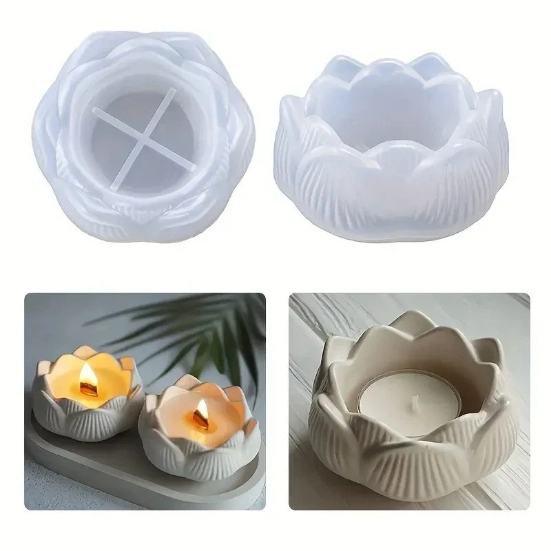 Molde De Silicone Formato Porta vela Flor de Lótus
