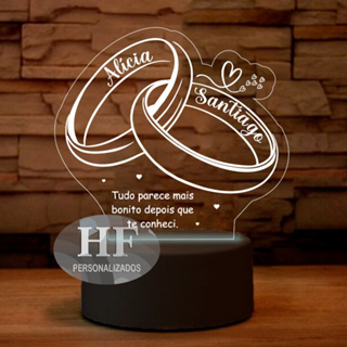 Luminária LED Casal, Dia dos namorados, Spotify - Abajur Personalizado. Nomes Personalizados! em Oferta na Shopee