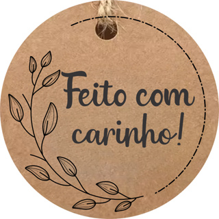 100 Tags Kraft Feito com Carinho – Etiqueta para Embalagem, Lembrancinhas e Produtos Artesanais em Oferta na Shopee