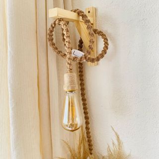 Luminária Pendente em Macramê + Mão Francesa em Oferta na Shopee