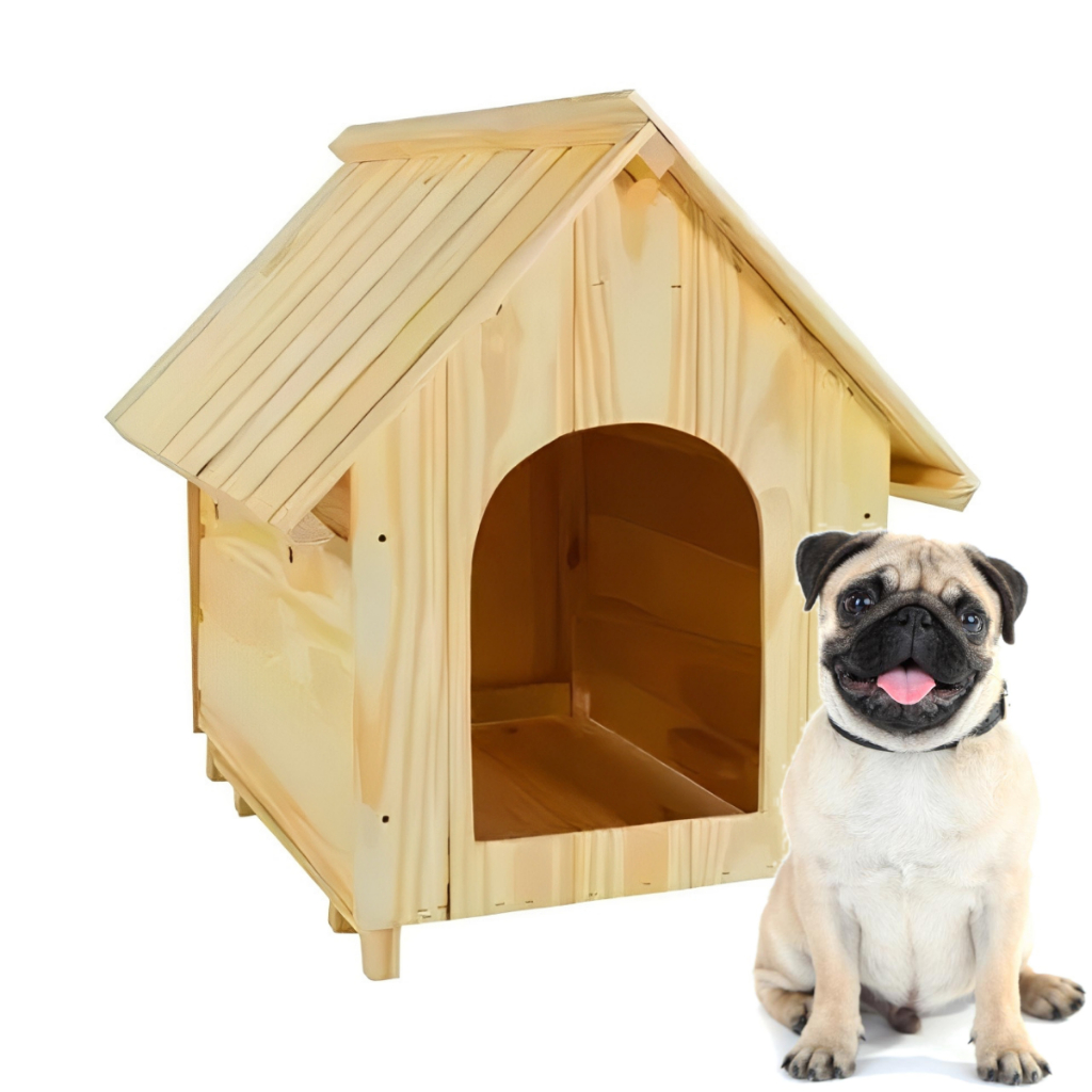 Casinha Madeira N1 Para Cachorro Cães Porte Pequeno Pug Pinscher Casa Pet