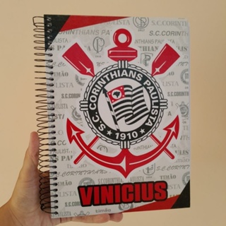 Caderno Corinthians 10 matérias Personalizado com Nome em Oferta na Shopee