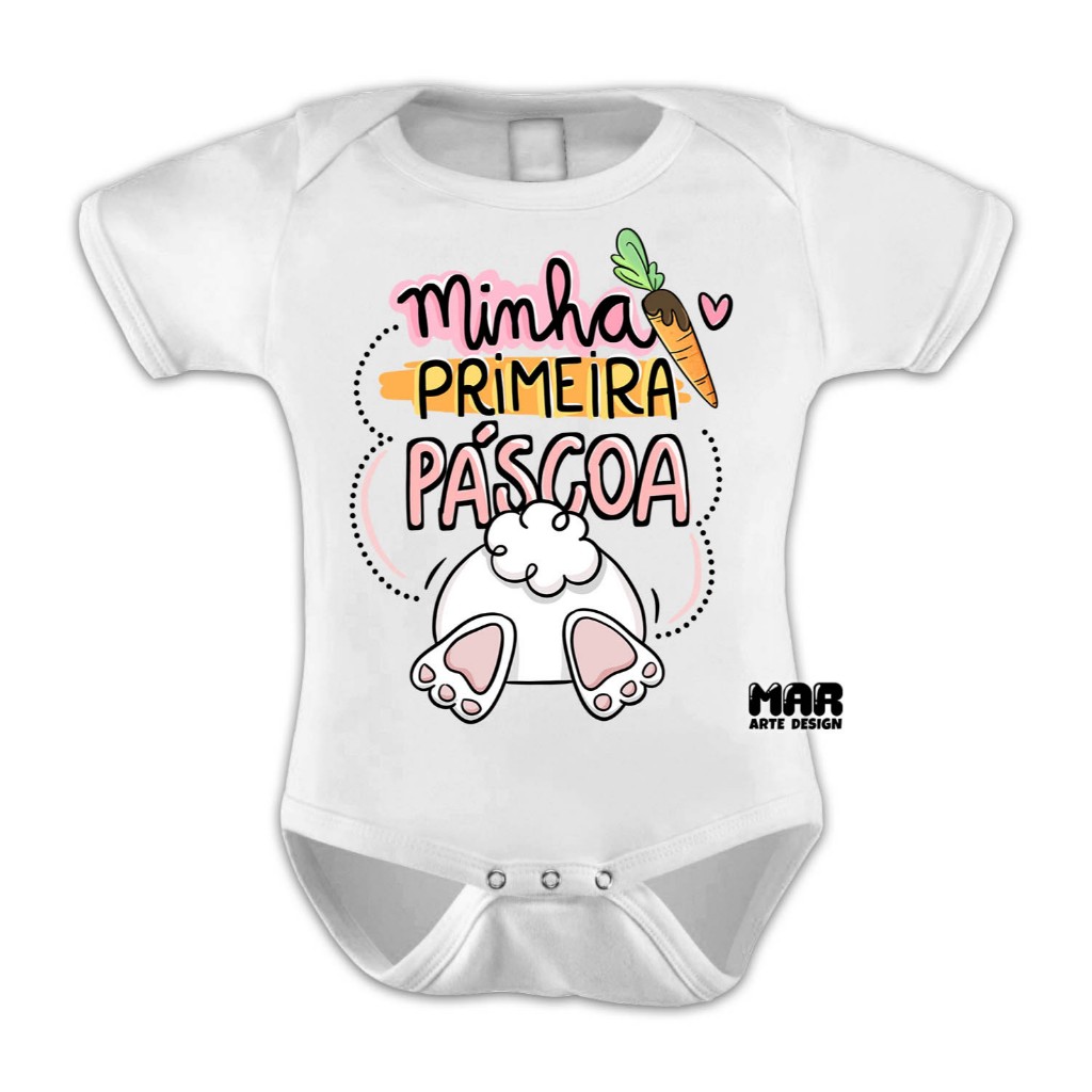 Body infantil Minha Primeira Páscoa - Menina - Menino em Oferta na Shopee