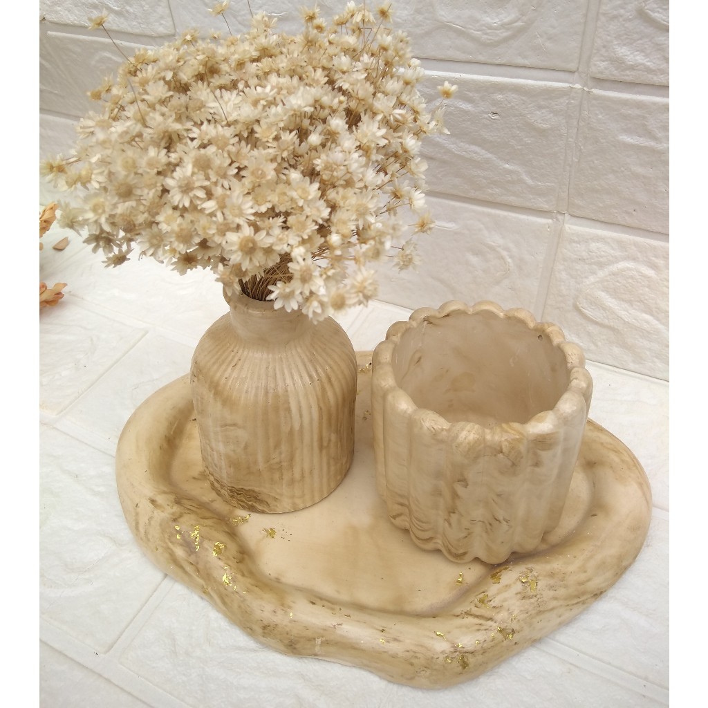 Kit decoração ambiente marmorizado 3pecas decoração natal presente em Oferta na Shopee