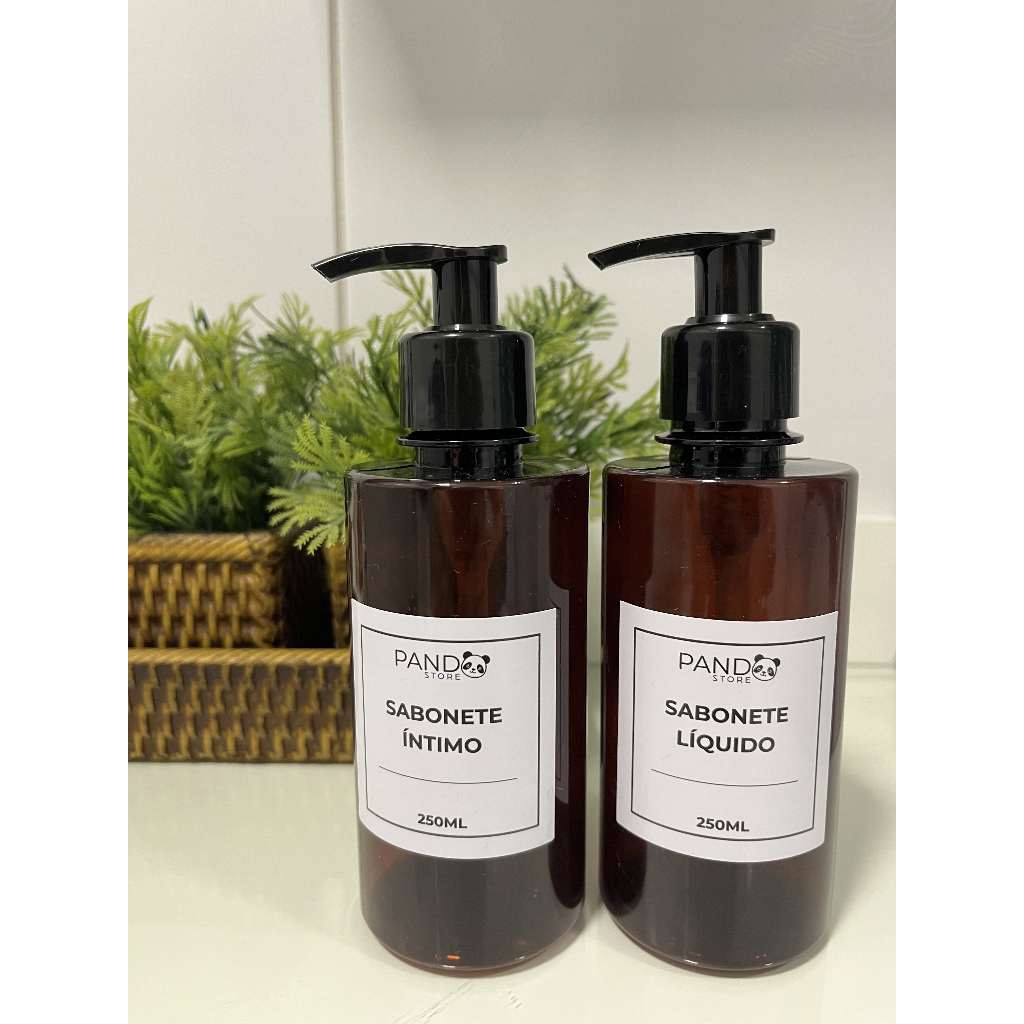 kit Banho 02 Frascos Âmbar - Sab Líquido e Sab Íntimo - 250ml