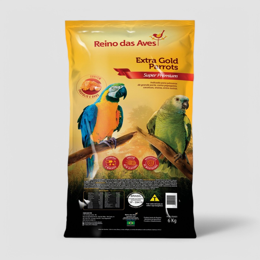 Ração Extra Gold Parrot 6kg em Oferta na Shopee