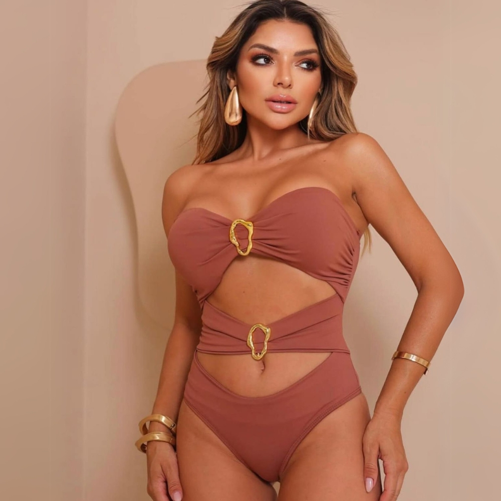 Body Maiô com Bojo Fivela Orgânica Tomara que Caia Conforto e Estilo Sexy Feminino