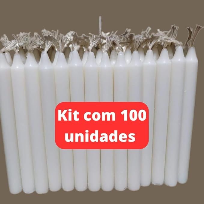 Kit 100 50 20 10 Velas Brancas Palito  São Domingos 5F