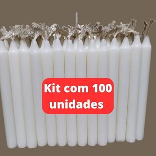 Kit 100 50 20 10 Velas Brancas Palito  São Domingos 5F