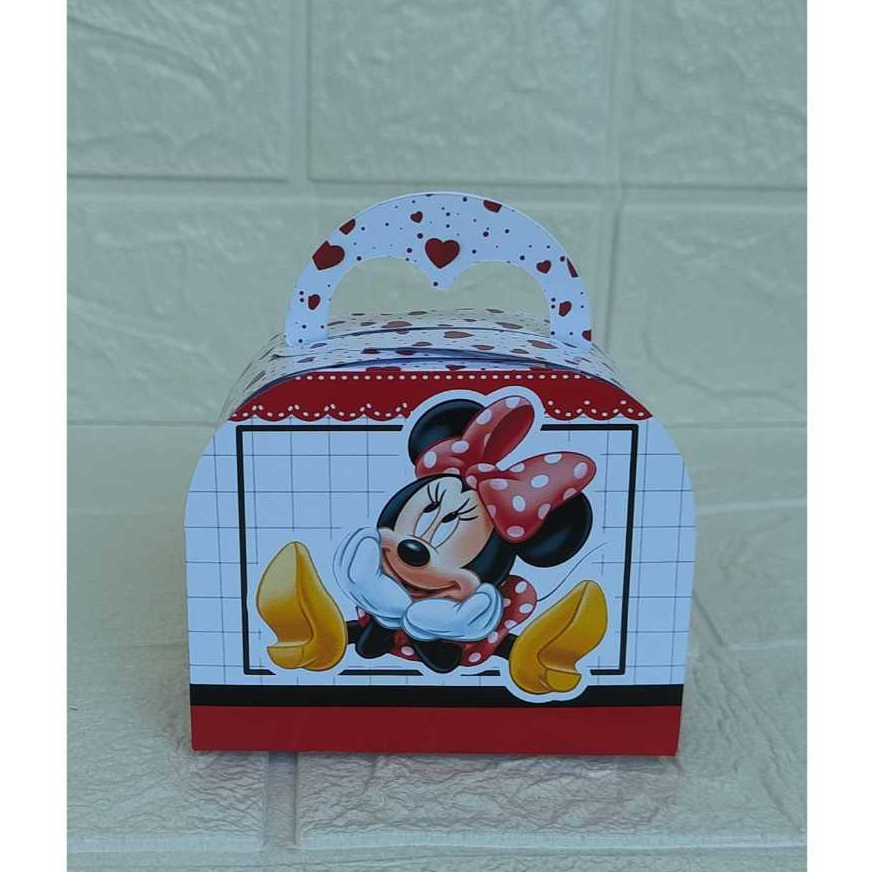 Maletinha Redonda Personalizada Minnie Vermelha Lembrancinhas Caixinhas para festas e Decoração