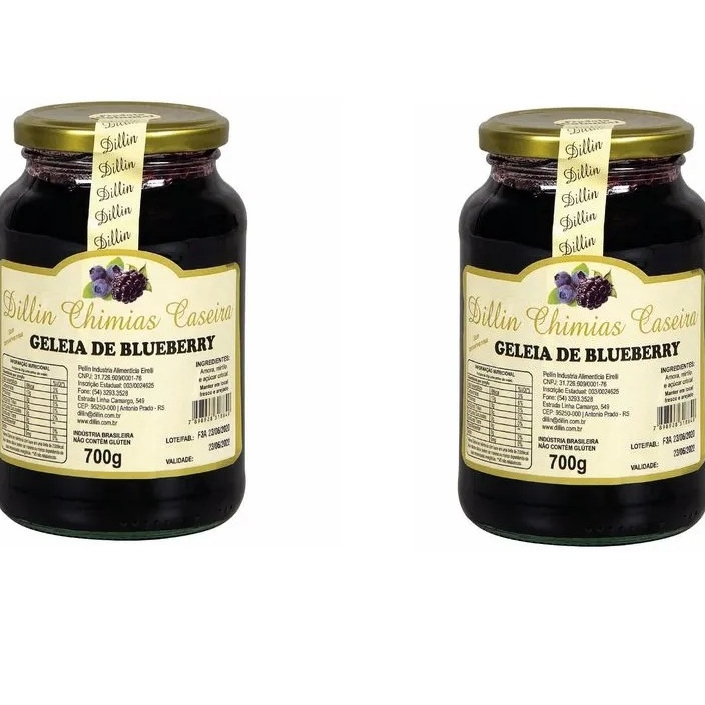 Kit 02 Geléias Artesanal Dillin Blueberry 700G CADA - Serra Gaúcha em Oferta na Shopee