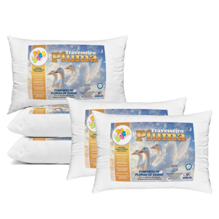 Kit Travesseiro Pluma de Ganso Confortavel e Macio Antiacaro 70x50cm em Oferta na Shopee