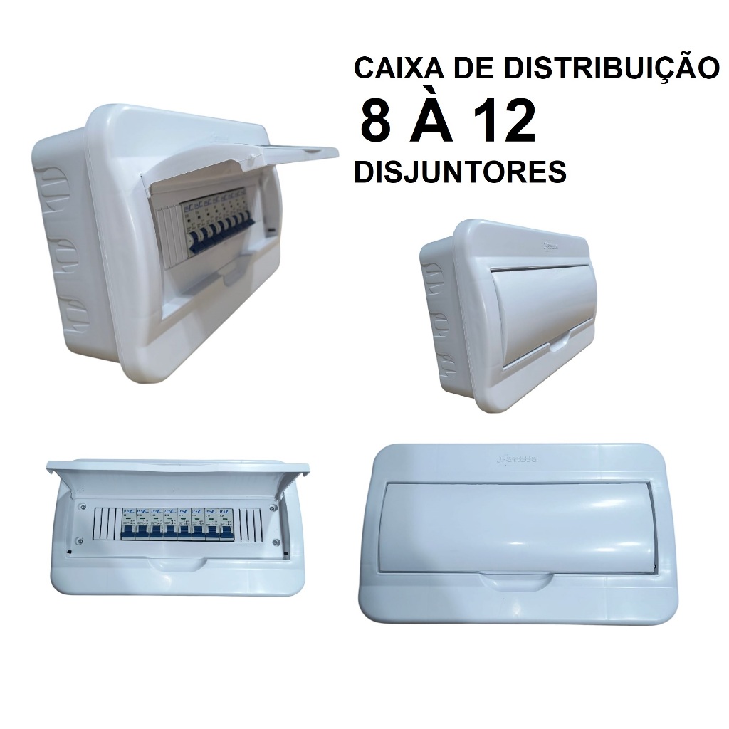 Quadro de Distribuição para Embutir de 8 à 12 Disjuntores em Oferta na Shopee