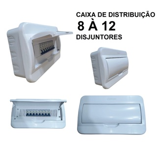 Quadro de Distribuição para Embutir de 8 à 12 Disjuntores em Oferta na Shopee