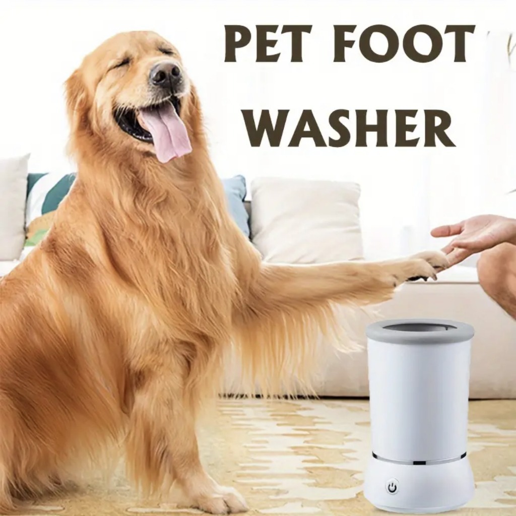 Limpador Automático de Pata de Cachorro e Gato de Silicone Fácil de Usar Recarregável USB Portátil -PS0901