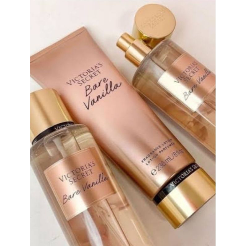 kit 3 Victoria Bare Vanilla  Creme Hidratante + Body Splash + Perfume Capilar 💯envio imed...