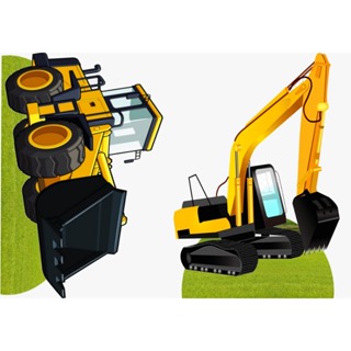 trator amarelo kit decoração de festa infantil 4 display de mesa 20cm em Oferta na Shopee