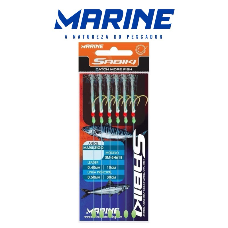 Isca Artificial Sabiki ( Anzol ) Para Pesca Marine Sports Disponível em Diversos Tamanhos