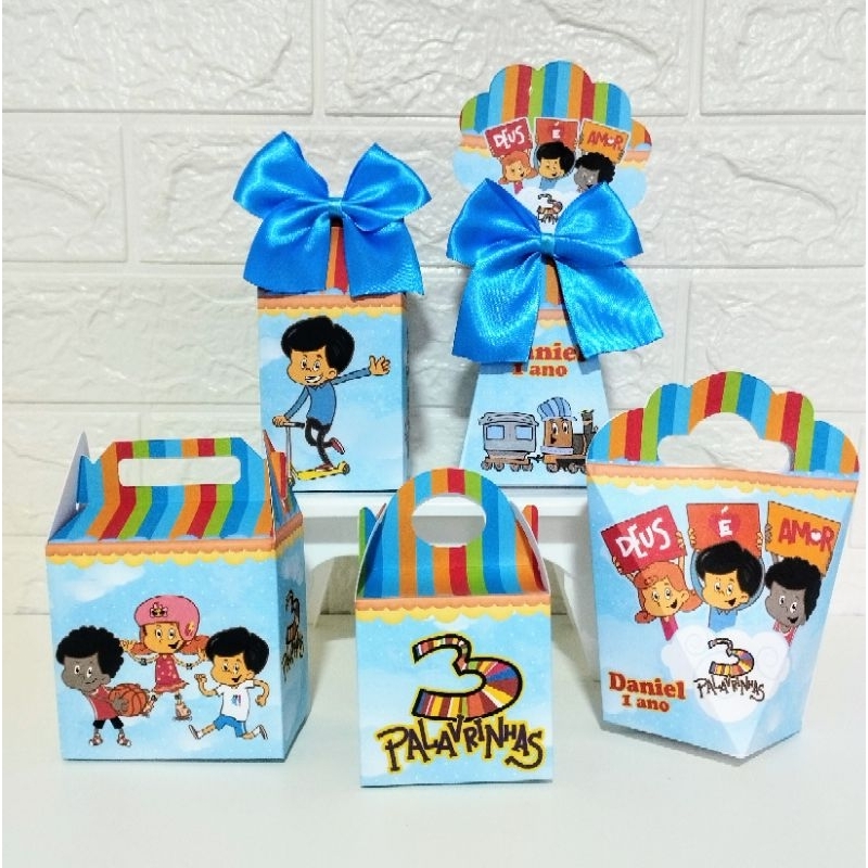 kit caixinhas personalizadas lembrancinhas 3 palavrinhas (  Pegue e Monte )