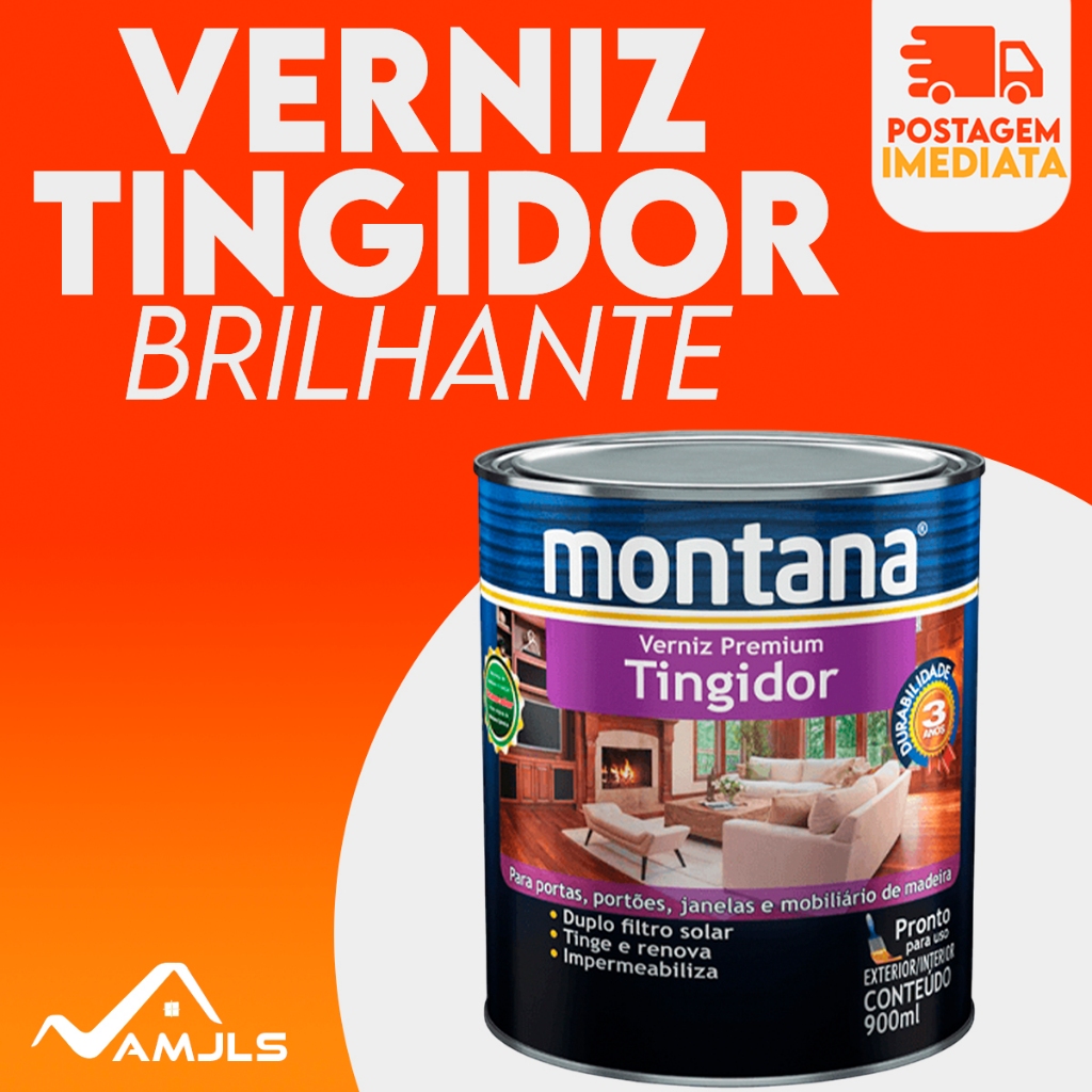 Verniz Tingidor Brilhante Para Madeiras Montana 900ml