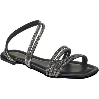 Sandália Feminina Rasteira com Brilho Manta de Strass Sofisticada 065-138 em Oferta na Shopee