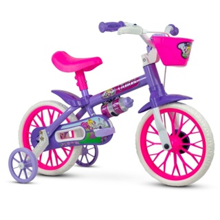 Bicicleta Infantil Aro 12 de 3 a 5 Anos Marca Nathor com rodinhas de equilíbrio em Oferta na Shopee
