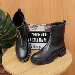 Bota Coturno Tratorado Flor de Griffe Tratorada Zíper Frontel Calce Fácil Casual Balada Confort em Oferta na Shopee