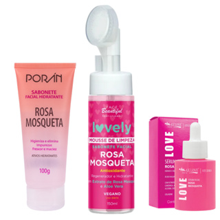 Kit skin care limpeza de pele rosa mosqueta em Oferta na Shopee