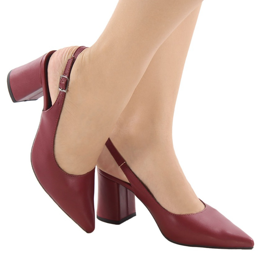 Scarpin Feminino Bico Fino SlingBack Abotoar Tira Atrás Salto Alto Bloco 7cm Social Macio Liso em Oferta na Shopee
