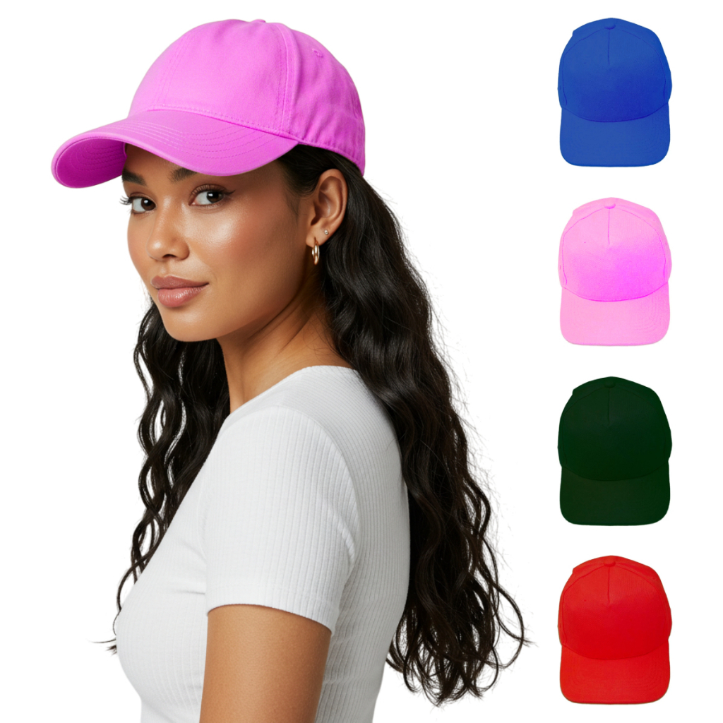 Boné Liso Tecido Aba Curva Unissex Feminino Masculino 5 Gomos