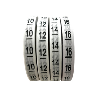 Etiquetas De Tecido Para Confecções - 10, 12, 14 e 16 - Kit 4 Rolos em Oferta na Shopee