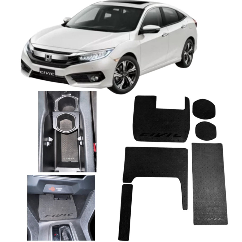Protetor Tapete Tapetinho Anti Ruído Impacto Borracha Painel Porta Objetos Treco Luva Console Carro Civic 2012 até 2021 em Oferta na Shopee