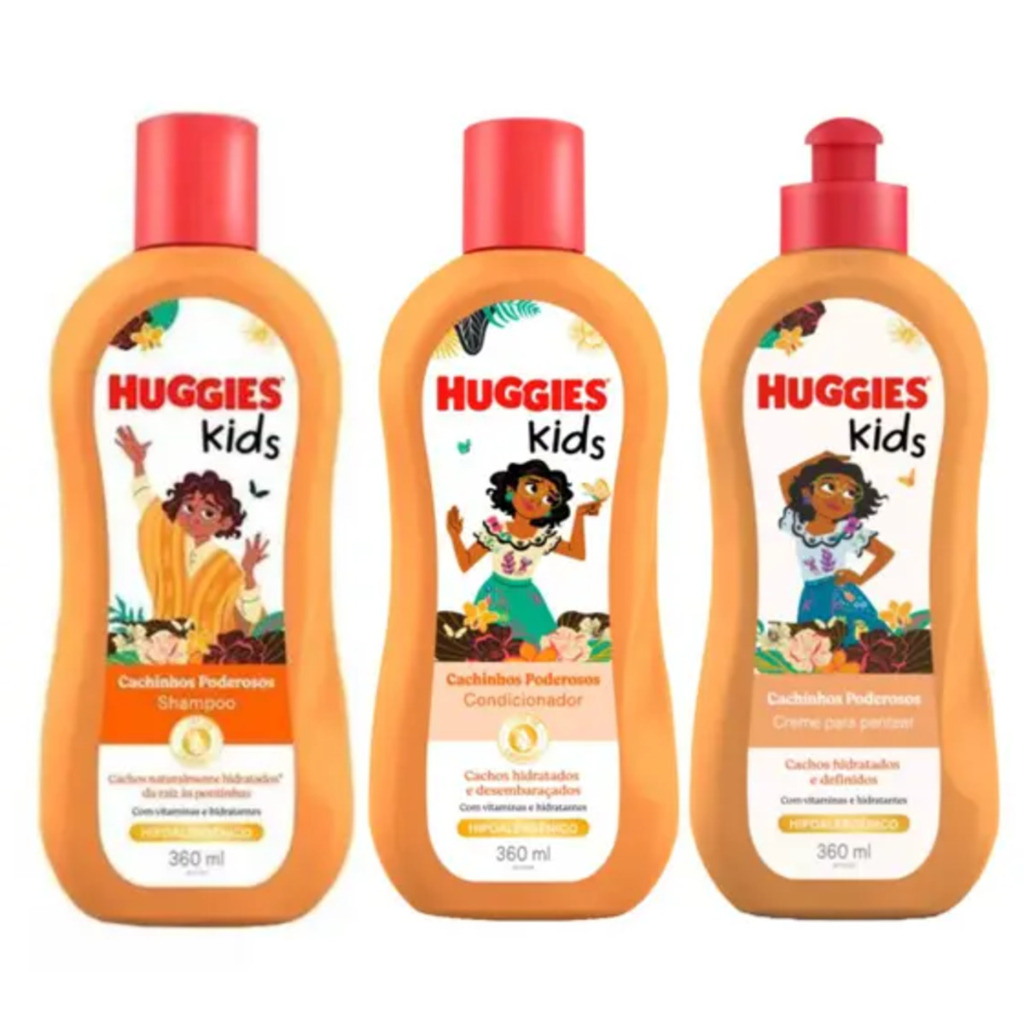 Kits Huggies Cachinhos Poderosos 360ml - Cabelo e Banho. — imagem 2 de 2