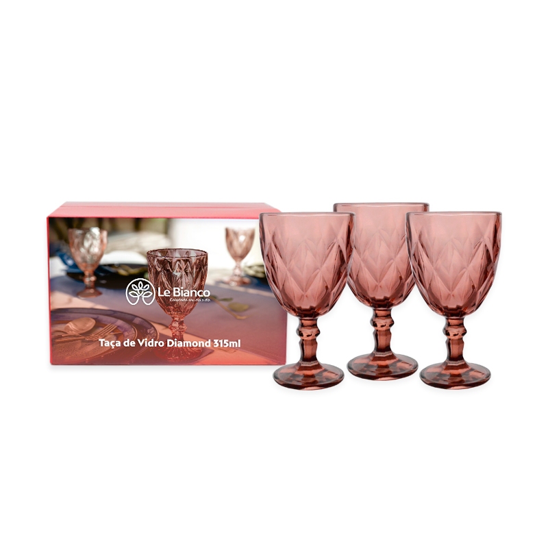 Kit Taças Diamond Scarlet 315mL - 6pçs