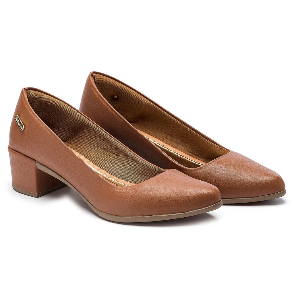 Sapato Casual Scarpin Feminino Salto Grosso Bloco Baixo Confortável  Bico Fino Promoção em Oferta na Shopee