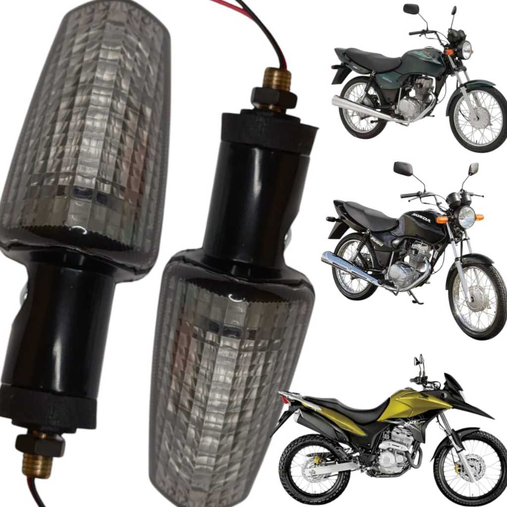Par Pisca Seta Cg Titan 125 2000 a 2008 Xre 300 2009 Cb 300 Cbx Twister 250 Lente Fume