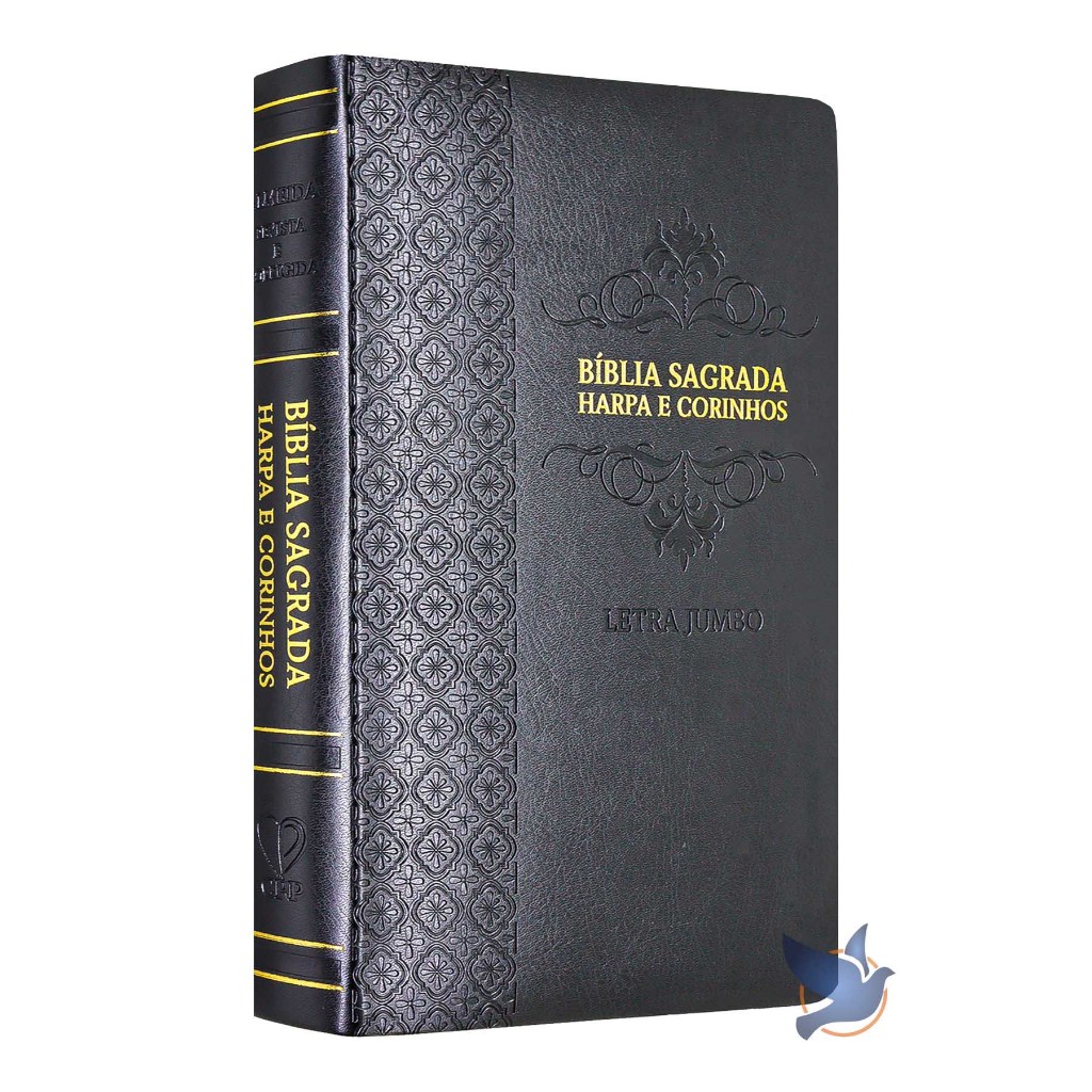 Bíblia Sagrada Gigante Letra Jumbo ARC Almeida Revista Corrigida com Harpa Capa  Arabesco Preta