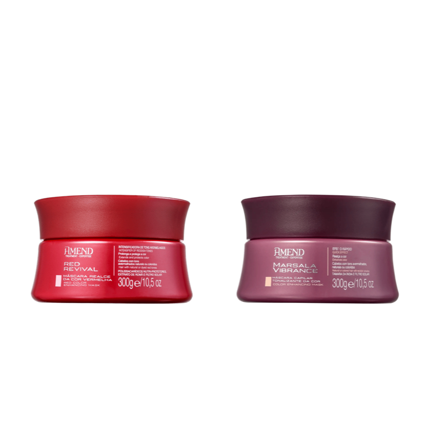 Amend Kit Máscara Realce da Cor Vermelha 300g + Máscara Realce da Cor Marsala 300g em Oferta na Shopee