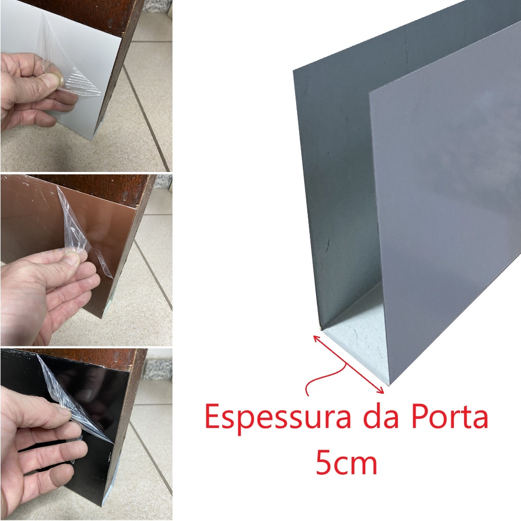 Salva Porta Espessura 5cm x 17,5cm Altura Fabricado Aço Galvalume Pintura Eletrostática Tapa Frestas em Oferta na Shopee