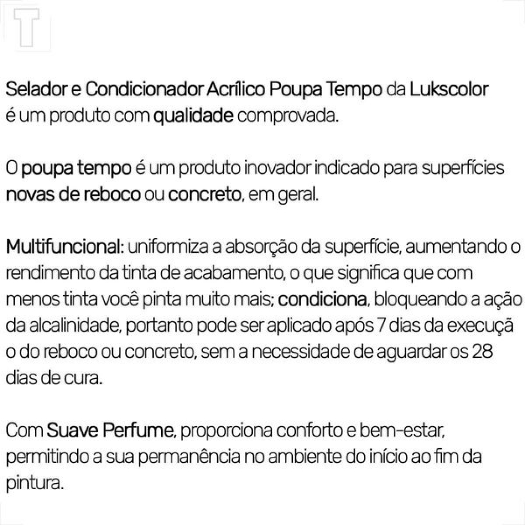 Seladora Acrilica Parede Lukscolor 3,6l Poupa Tempo Galão — imagem 2 de 2