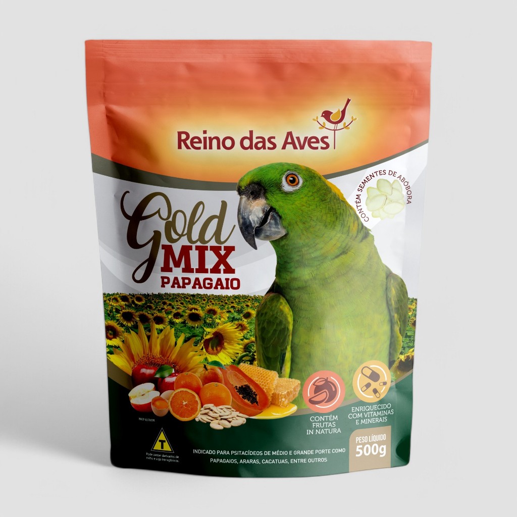 Ração Papagaio Gold Mix 500g