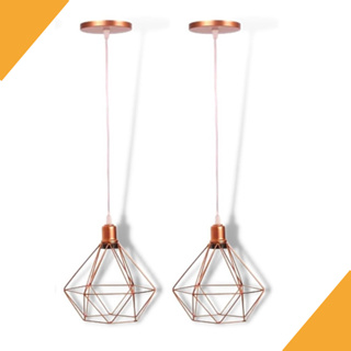 kit 2 Pendente Aramado Diamante Rose GOLD Cabo Cristal em Oferta na Shopee