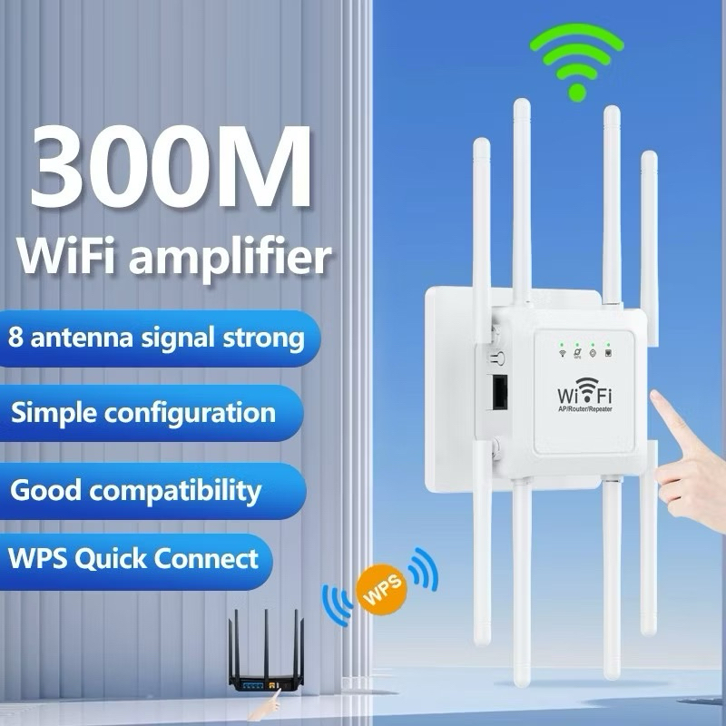 Repetidor Wifi 300 Mbps Wi-Fi 8 Amplifier Signal Long Range Wireless Access Point