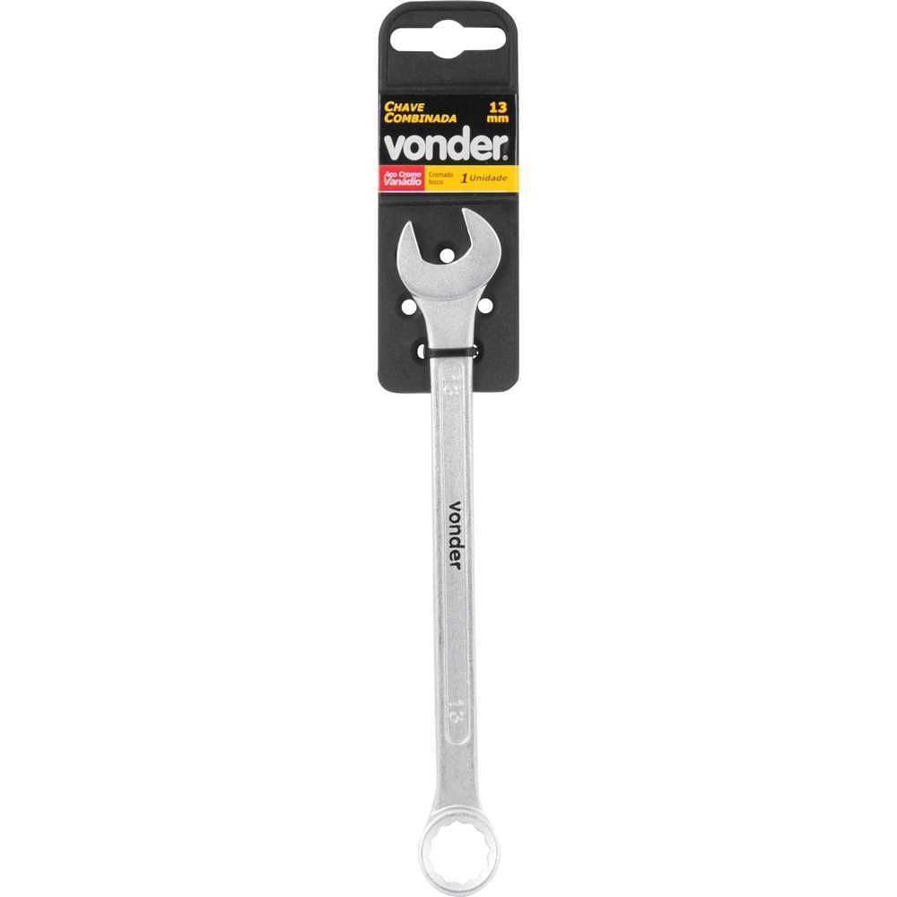 Chave Combinada Reta 13mm Vonder Cromo Vanádio Cromada Cartela Peça - Home & Living